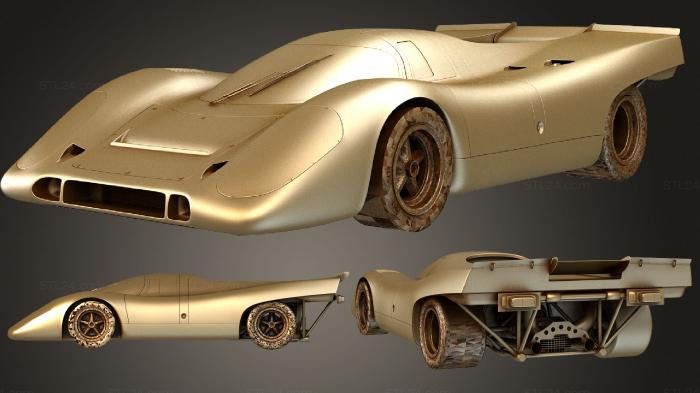 Автомобили и транспорт (Комплект Porsche 917K, CARS_3103) 3D модель для ЧПУ станка